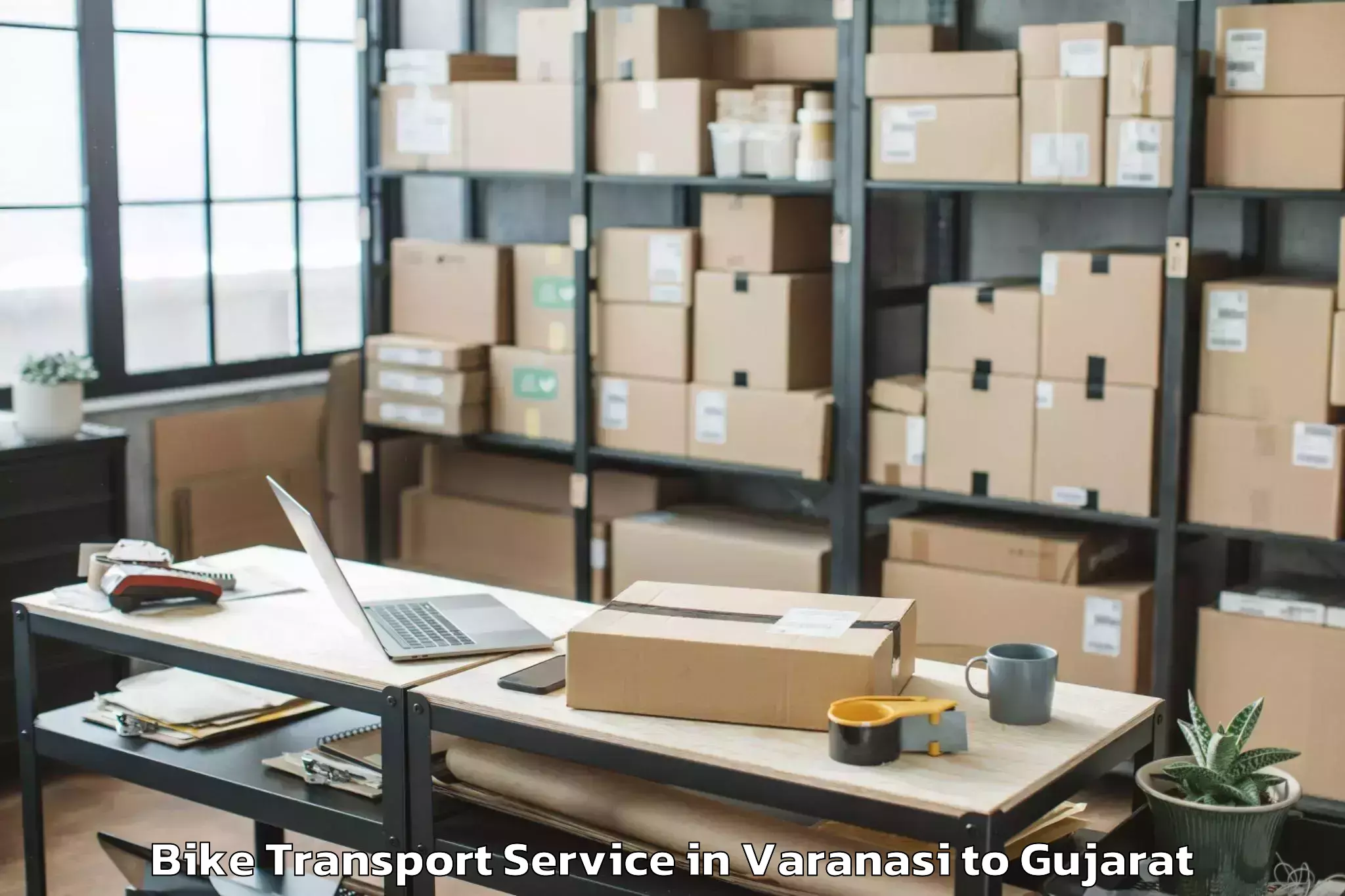 Book Varanasi to Valsad Bike Transport Online